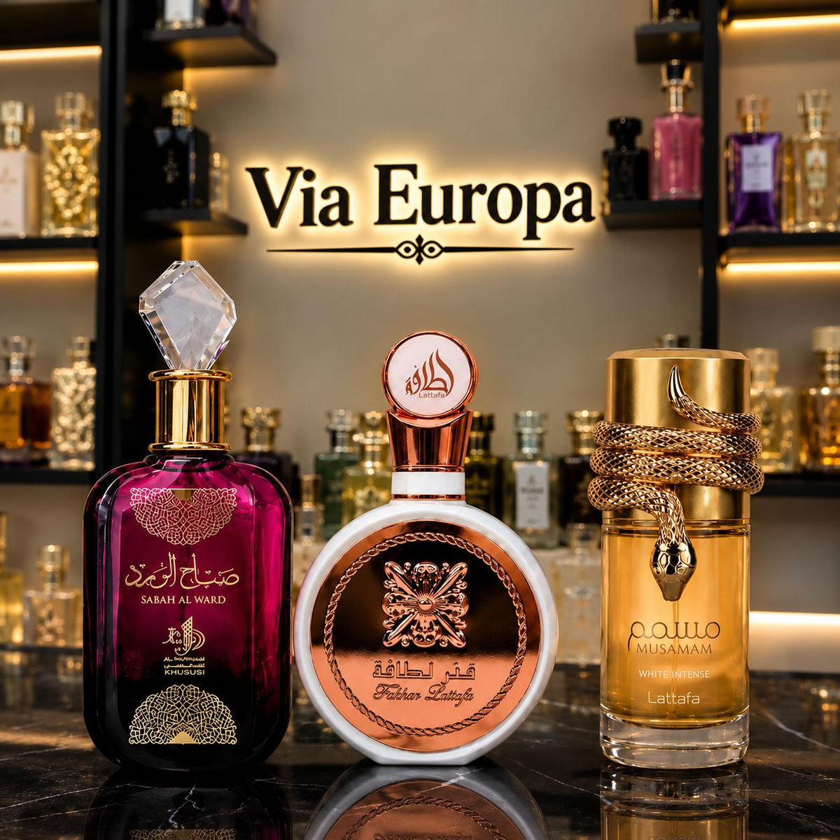 Promoção Compre 1 e Leve 3 Perfumes Árabes – Sabah Al Ward, Fakhar Rose e Musamam White – (100ml Cada)