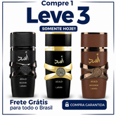 Promoção Compre 1 e Leve 3 Perfumes Árabes – Asad Elixir, Asad Lattafa e Asad Bourbon – (100ml Cada)