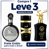 Promoção Compre 1 e Leve 3 Perfumes Árabes – Al Noble Ameer, Asad Elixir e Fakhar Black – (100ml Cada)