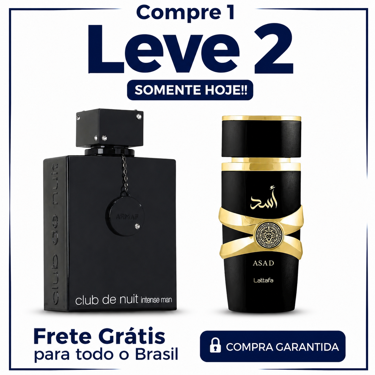 Promoção Compre 1 e Leve 2 Perfumes Árabes – Club de Nuit e Asad Lattafa– (100ml Cada)