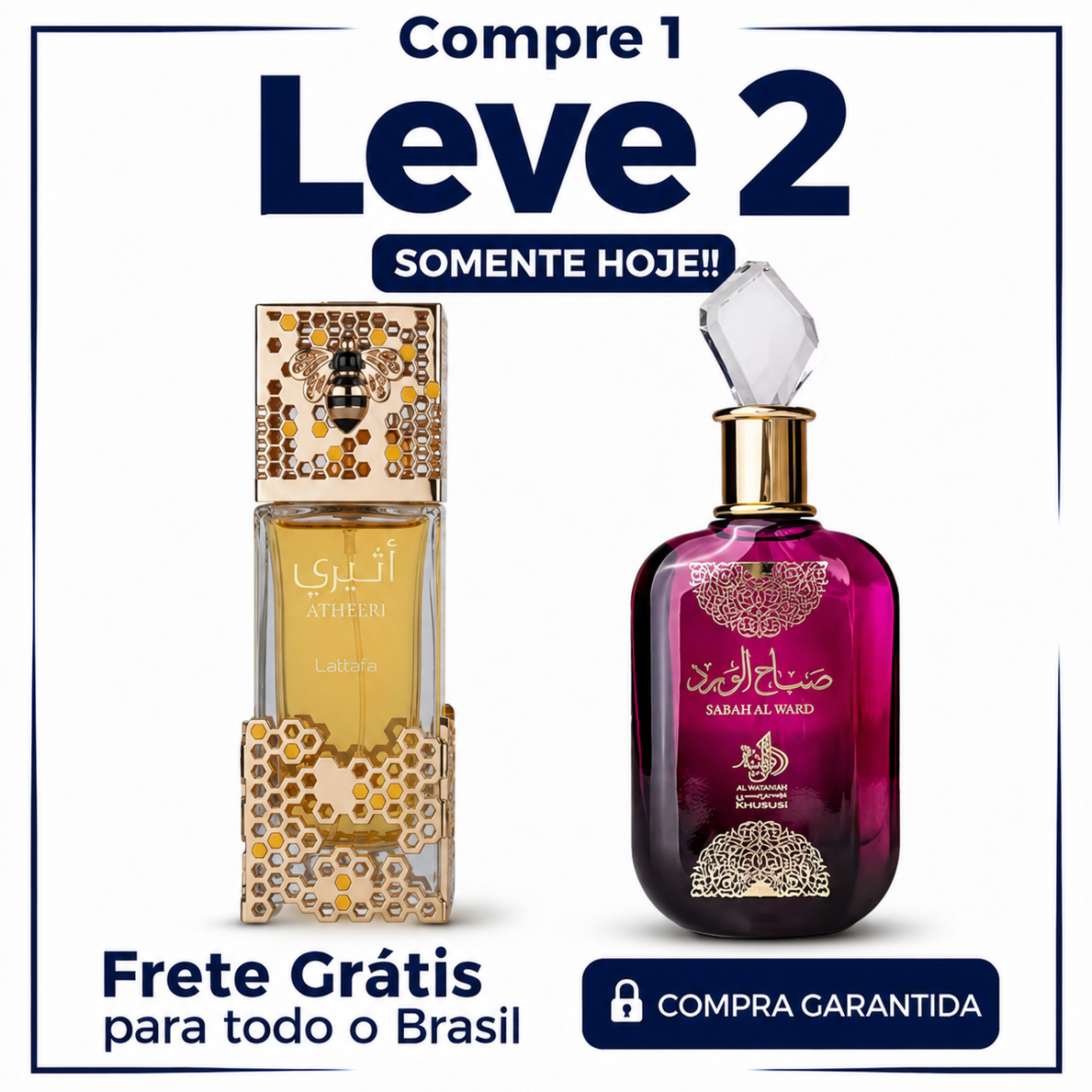 Promoção Compre 1 e Leve 2 Perfumes Árabes – Lattafa Atheeri e Sabah Al Ward  – (100ml Cada)