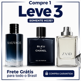 Promoção Compre 1 e Leve 3 Perfumes – Sauvage Dior, Bleu de Chanel e Zaad – (100ml Cada)