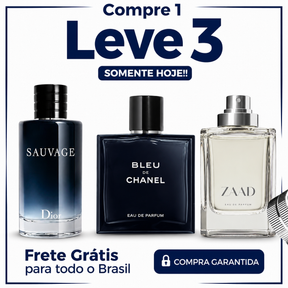 Promoção Compre 1 e Leve 3 Perfumes – Sauvage Dior, Bleu de Chanel e Zaad – (100ml Cada)