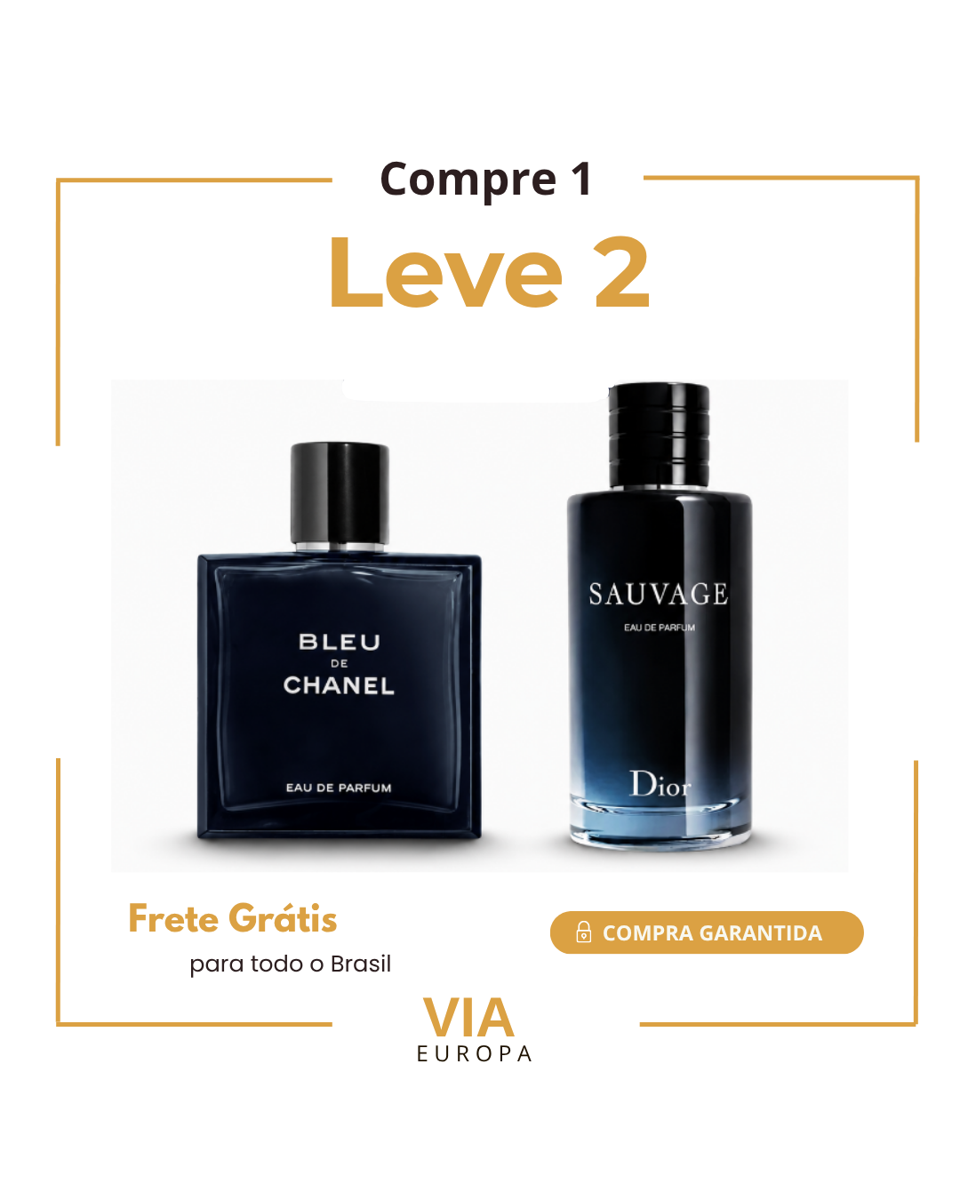 Promoção Compre 1 e Leve 2  – Blue de Chanel + Sauvage Dior – (100ml Cada)
