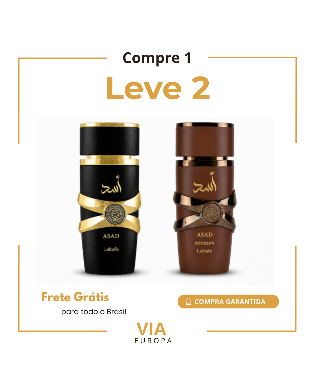Promoção Compre 1 e Leve 2 Perfumes Árabes – Asad Lattafa e Asad Bourbon – (100ml Cada)