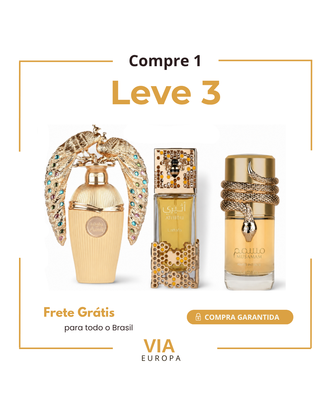Compre 1 e Leve 3 Perfumes Árabes – Afeef Lattafa, Lattafa Atheeri e  Musamam White – 100ml Cada