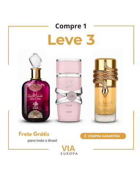 Promoção Compre 1 e Leve 3 Perfumes Árabes – Sabah Al Ward, Lattafa Yara e Musamam White – (100ml Cada)