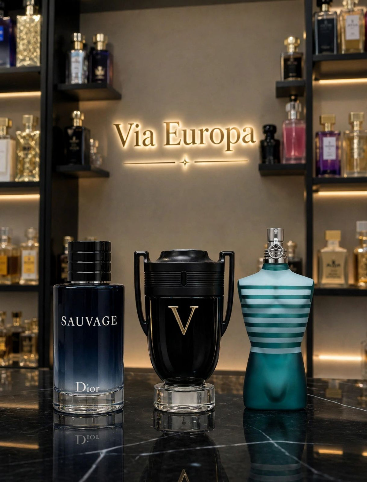 Promoção Compre 1 e Leve 3 Perfumes – Sauvage Dior, Invictus Victory e Gaultier Le Male – (100ml Cada)
