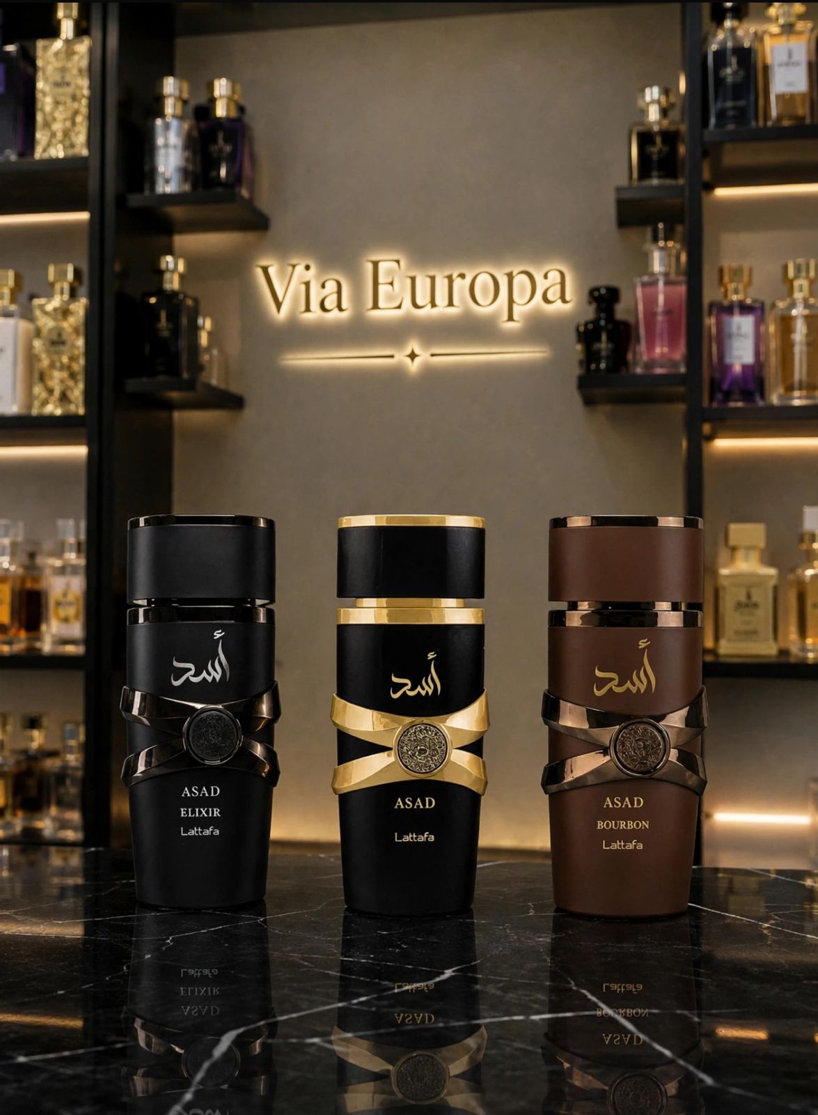 Promoção Compre 1 e Leve 3 Perfumes Árabes – Asad Elixir, Asad Lattafa e Asad Bourbon – (100ml Cada)
